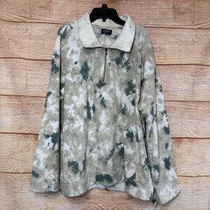 Chaps Tie Dye Quarter Zip Pullover Fleece Shirt Women’s‎ Size XL